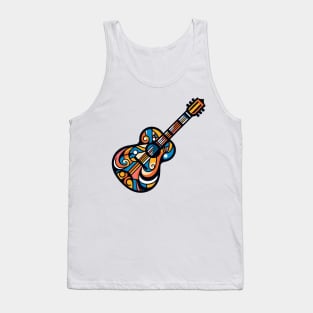 Guitar illustration. Guitar illustration in cubist style Tank Top